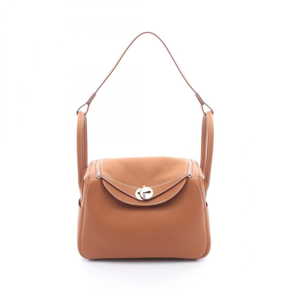 Hermes Lindy 26 Shoulder Bag/Handbag, Leather, Taurillon Clemence, Brown Tone